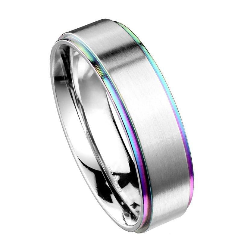 Stainless steel rainbow deals ring