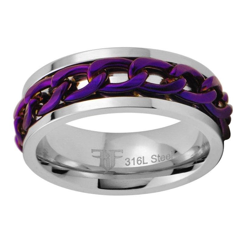 Fashion Stainless Steel Spinner Ring Turn The Band Charm For Anxiety