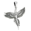 925 Sterling Silver Phoenix Necklace Womens Mens Bird Falcon Hawk Raven Pendant