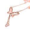 Butterfly Charm Anklet Rose Gold PVD Stainless Steel Ankle Bracelet