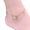 Butterfly Charm Anklet Rose Gold PVD Stainless Steel Ankle Bracelet