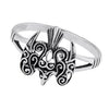 Crow Raven Ring 925 Sterling Silver Celtic Goddess Morrigan Falcon Hawk Band Bottom