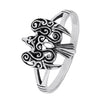 Crow Raven Ring 925 Sterling Silver Celtic Goddess Morrigan Falcon Hawk Band Left