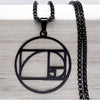 Fibonacci Spiral Necklace Black Stainless Steel Sacred Geometry Pendant Chain