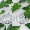 Flower of Life Earrings Silver 316L Stainless Steel Sacred Geometry Dangle Drops