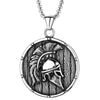 Gladiator Shield Necklace Silver 316L Stainless Steel 300 Spartan Helmet Pendant