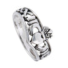 Irish Claddagh Ring Womens 925 Sterling Silver Celtic Knot Wedding Band Top