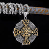 Large Celtic Cross Necklace Gold Silver 316L Stainless Steel Vegvisir Pendant Black