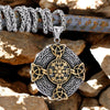 Large Celtic Cross Necklace Gold Silver 316L Stainless Steel Vegvisir Pendant Rocks