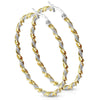 Large Rope Chain Hoop Earrings Two Tone Gold PVD 316L Surgical Stainless Steel Right