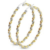 Large Rope Chain Hoop Earrings Two Tone Gold PVD 316L Surgical Stainless Steel