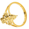 Lotus Flower Ring Gold PVD Plate 316L Stainless Steel Adjustable Lily Boho Band