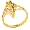 Lotus Flower Ring Gold PVD Plate 316L Stainless Steel Adjustable Lily Boho Band