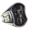 Mens Viking Ring Silver 316L Surgical Stainless Steel Norse Warrior Band