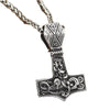 Mjolnir Viking Necklace Stainless Steel Norse Thors Hammer Pendant Chain White