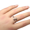 Pet Memorial Ring Silver 316L Stainless Steel Cat Dog Paw Print Heart Band Hand