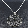 Phylogenetic Tree Necklace Silver Stainless Steel Evolution Ancestry Pendant Flat