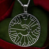 Phylogenetic Tree Necklace Silver Stainless Steel Evolution Ancestry Pendant Red