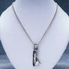 Sphinx Cat Necklace 316L Stainless Steel Egyptian Style Feline Bastet Pendant Blue