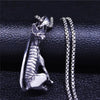 Sphinx Cat Necklace 316L Stainless Steel Egyptian Style Feline Bastet Pendant Close