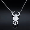 Triple Moon Goddess Necklace 316L Stainless Steel Pagan Wicca Divine Feminine Back