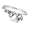 Two Hearts Love Text Promise Ring Women's 925 Sterling Silver Minimalist Band Bottom