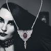 Vampire Necklace Surgical Stainless Steel Pentacle Bat Wings Gothic Pendant Face