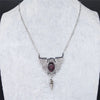 Vampire Necklace Surgical Stainless Steel Pentacle Bat Wings Gothic Pendant White