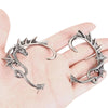 Wrap Around Dragon Post Earring 316L Stainless Steel Above Ear Crawler Climber Hand