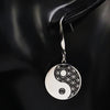 Yin Yang Earrings 316L Surgical Stainless Steel Flower Sacred Geometry Dangles Worn