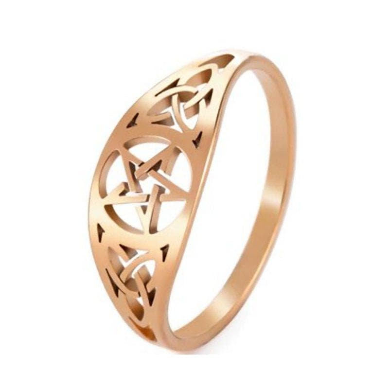 Gold on sale pentacle ring