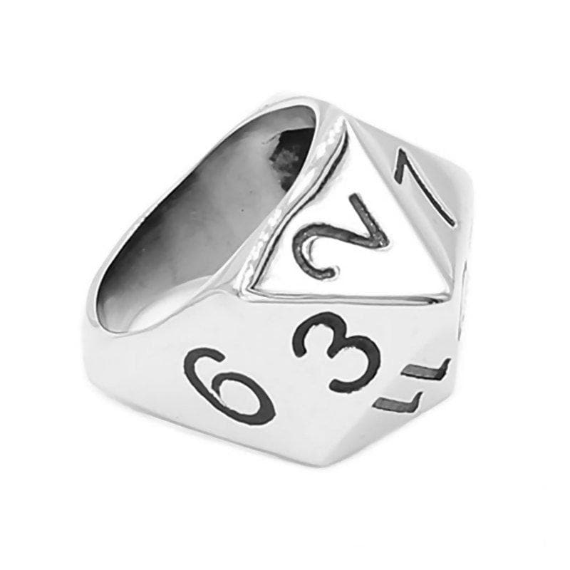 Dice Ring Silver Metal Triquetra | DND Convention Cosplay