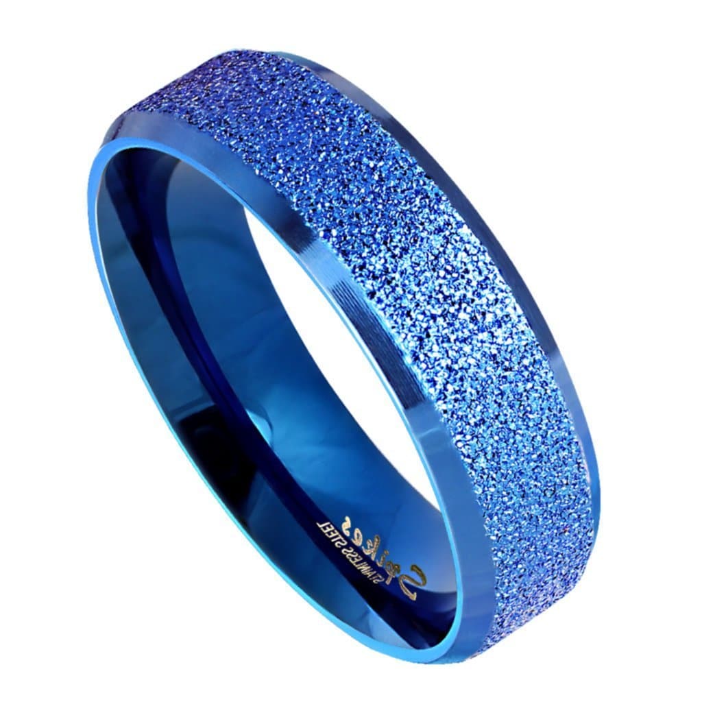 Blue steel hot sale wedding rings