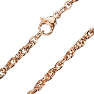 Rose Gold Twisted Cable Chain Stainless Steel 2.5mm 20-inch Necklace