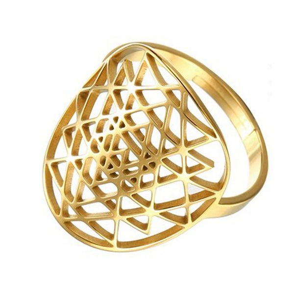Brass Sriyantra ring for wealth , prosperity and success – Surplus Factory