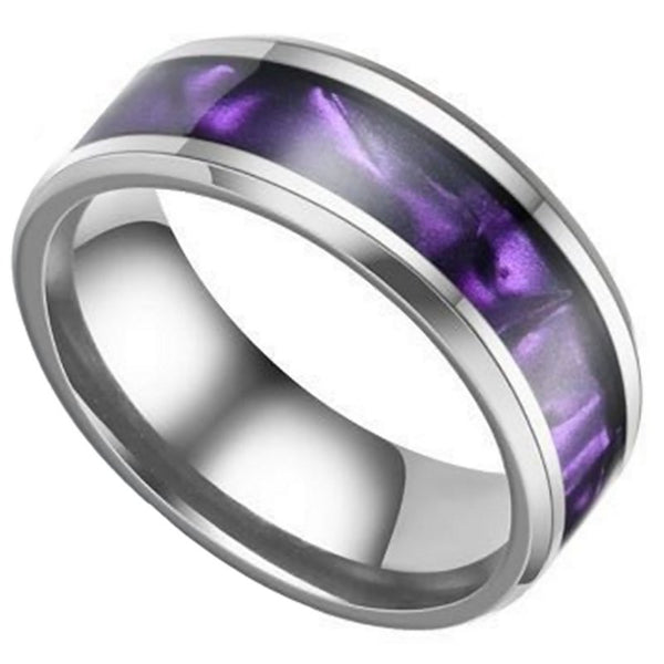 Stainless steel store amethyst ring