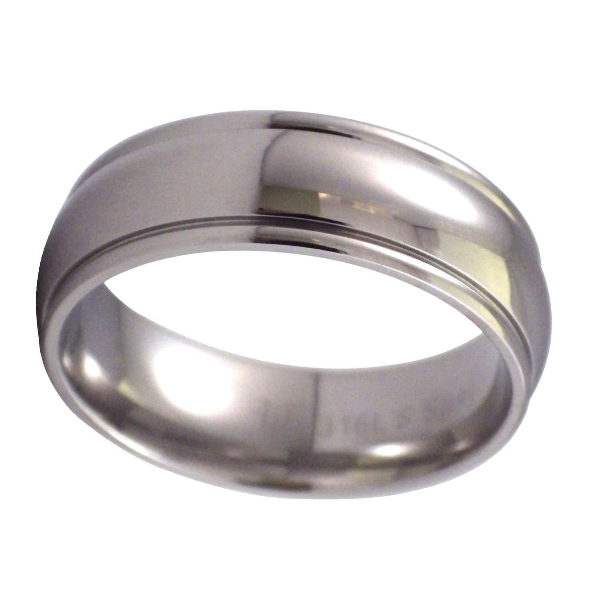 Traditional High Polish Wedding Band - Simple Stainless Steel Ring