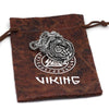 Viking Raven Necklace Stainless Steel Norse Hawk Falcon Pendant Pouch