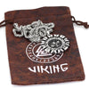 Viking Yggdrasil Circle of Life Necklace Stainless Steel Norse Tree Runes Amulet Gift Pouch